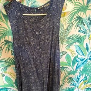 Roxy Navy/Patterned Midi Dress (L)